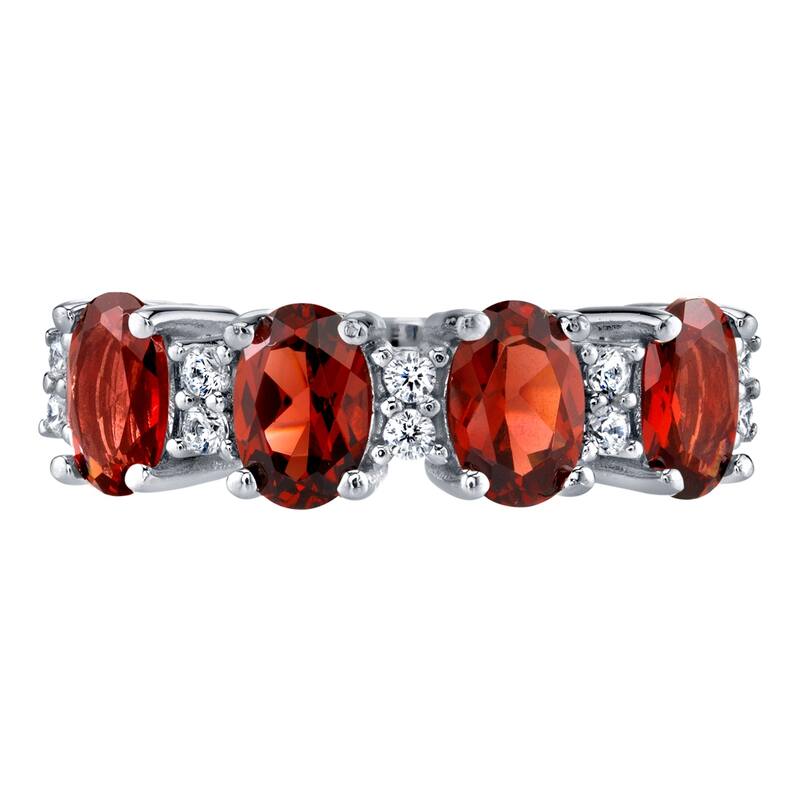 Sterling Silver 2.25 ct Garnet Birthstone Ring