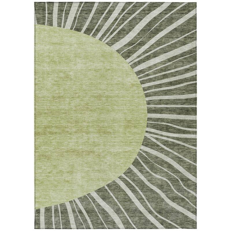HomeRoots Abstract Transitional Rectangle Outdoor Rug