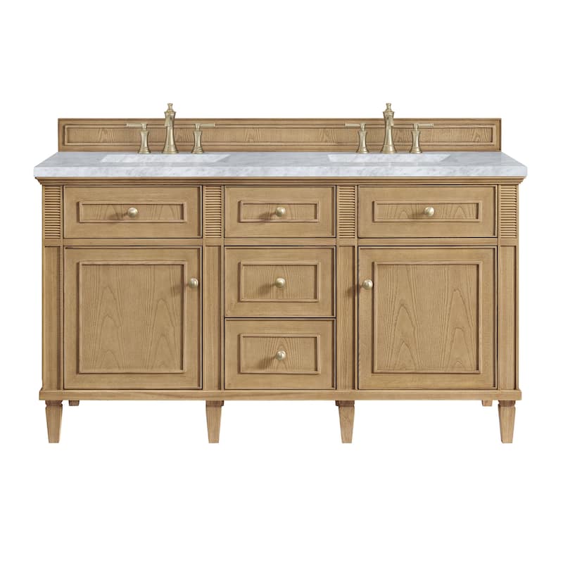 James Martin Vanities 424-V60D-3CAR Lorelai 60" Double Basin Wood - Light Natural Oak