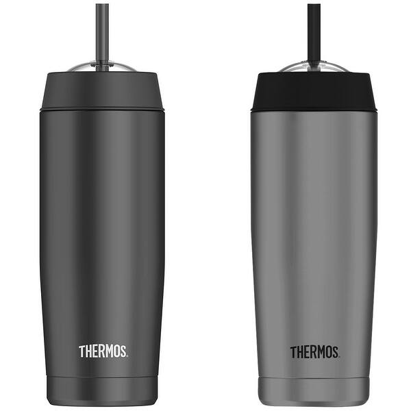 Shop Thermos 16 Oz Vacuum Insulated Stainless Steel Cold Cup With Straw 16 Oz Overstock 20592022