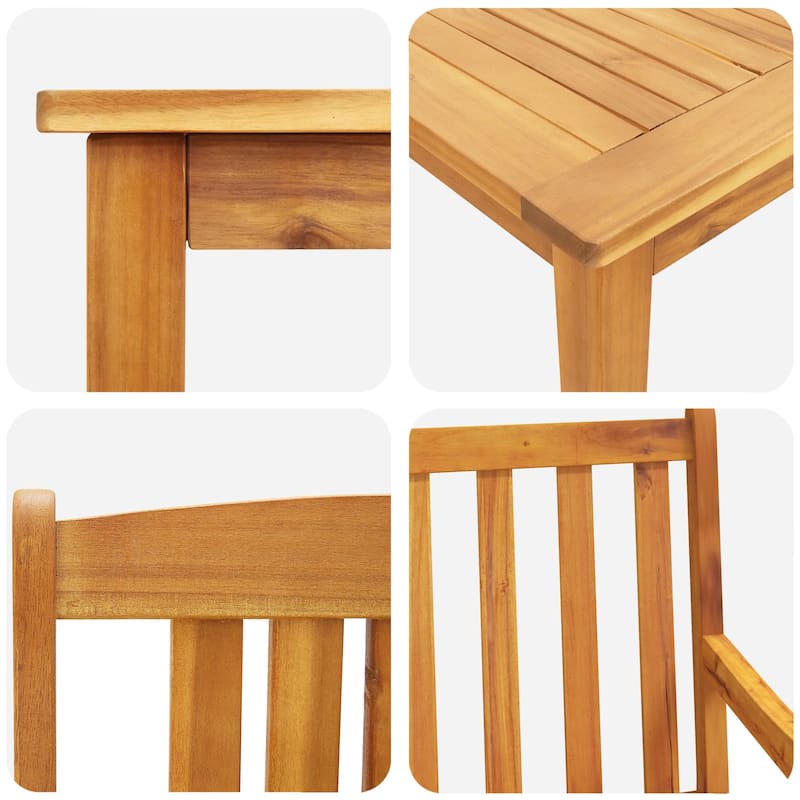vidaXL Dining Set Set of 3/5 Solid Acacia wood - 43.3 x 43.3 x 29.5