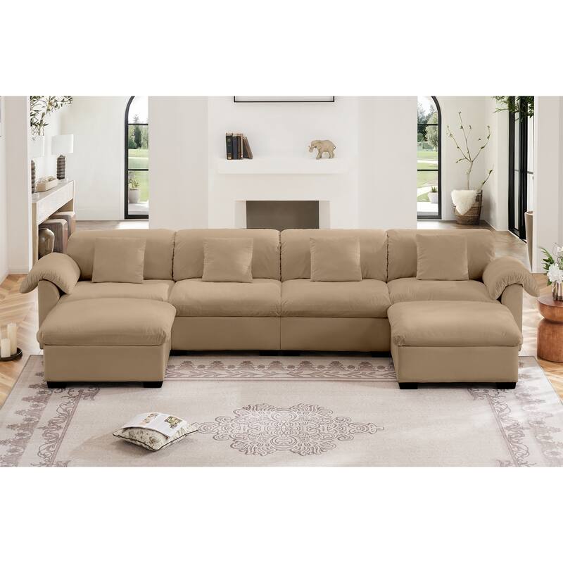 Velvet Fabric Modular Cloud Couch with Storage Seat,Free Combination