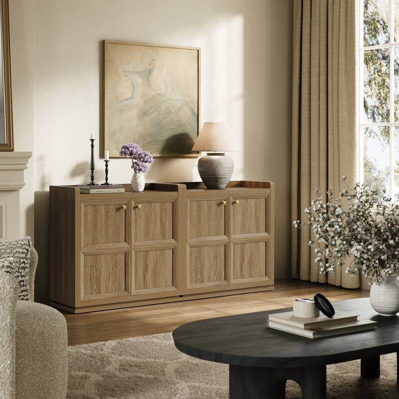 Multifunctional Minimalist Side Cabinet with 3D Design
