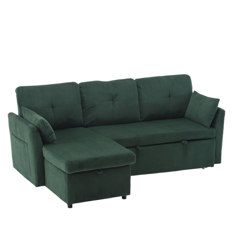 L-shaped multi-functional reversible storage Velvet combination sofa