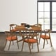 preview thumbnail 12 of 90, Set of 2/4/6 - Santana Mid-Century Modern Upholstered Wood Dining Chairs Set of 6 - Orange and Walnut