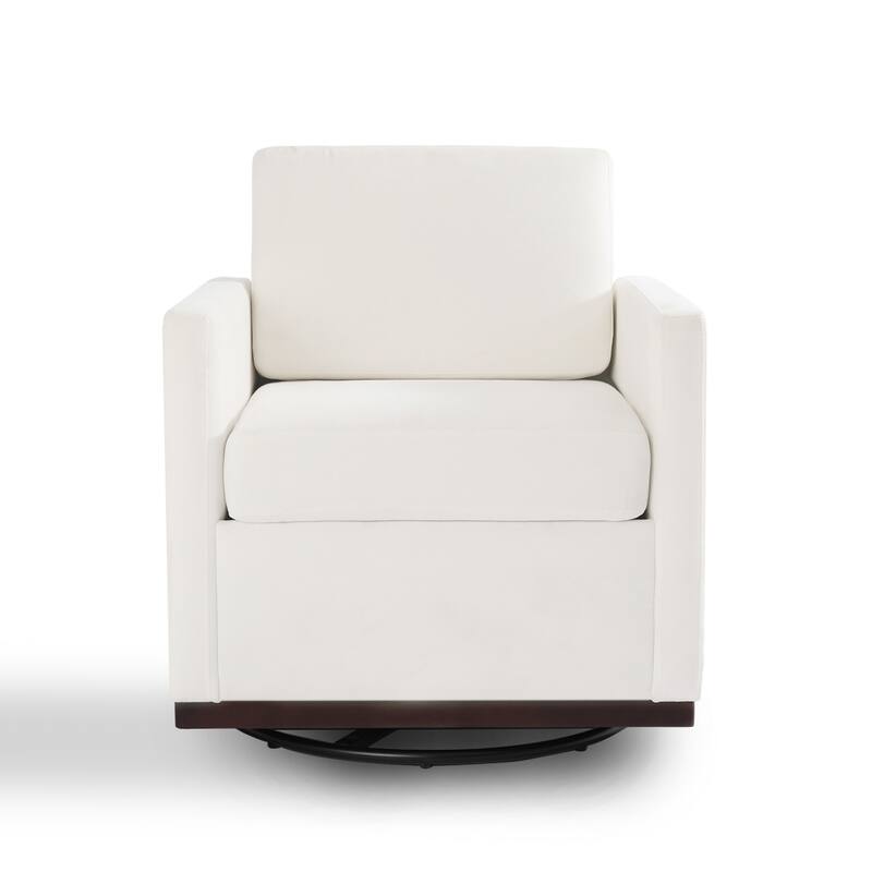 uixe Modern Upholstered Swivel Accent Chair with Pocket Spring Seat