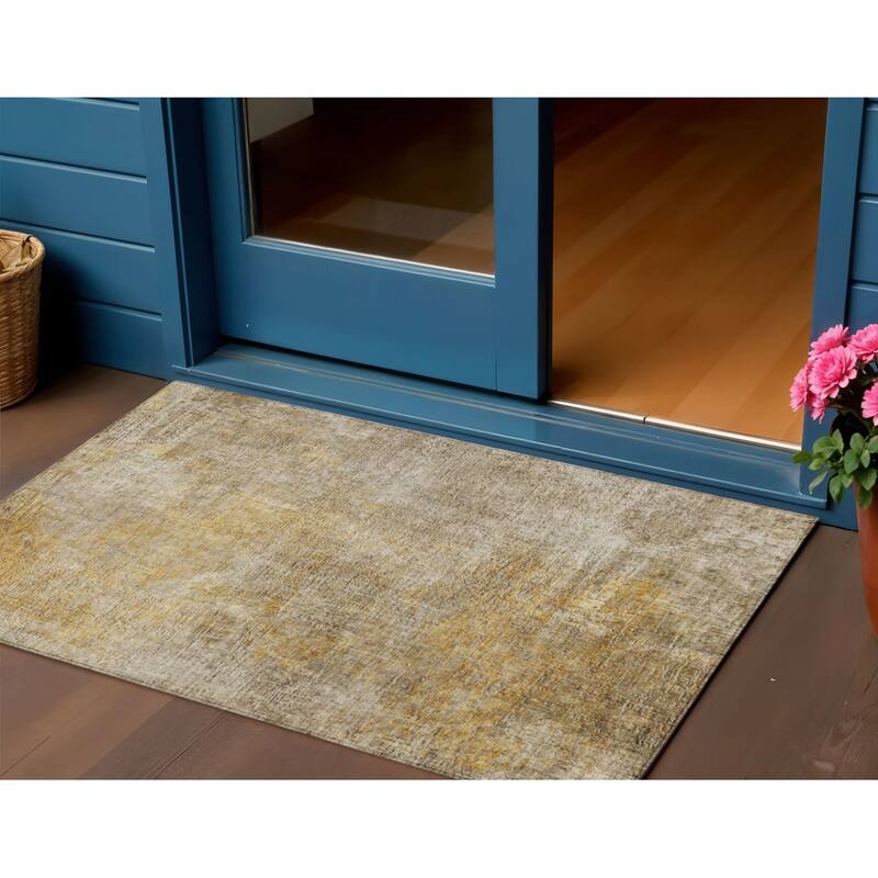 HomeRoots Abstract Transitional Rectangle Outdoor Rug - 3' x 5'