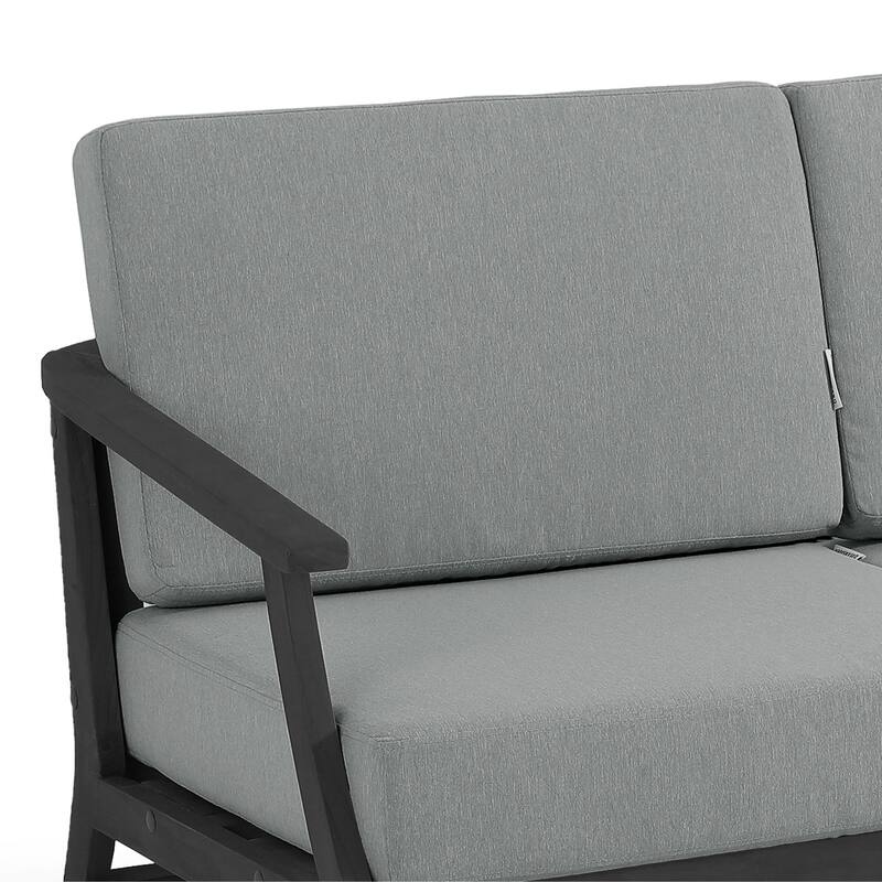 Patio Teak Wood Outdoor Loveseat Sofa with Cushions