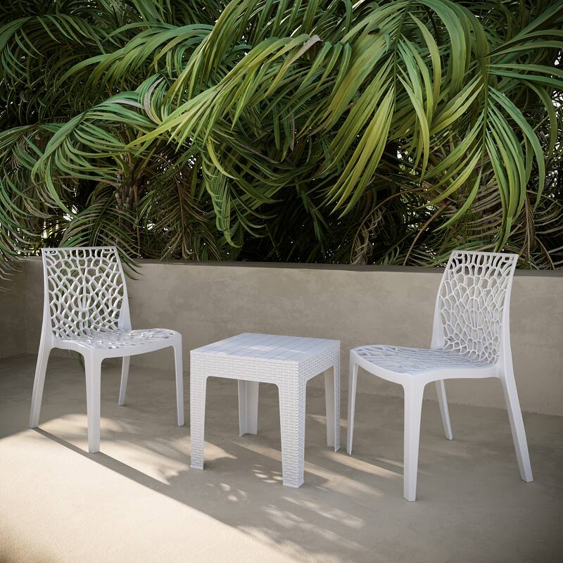 Karissa Chairs and Trillia Table Set - White