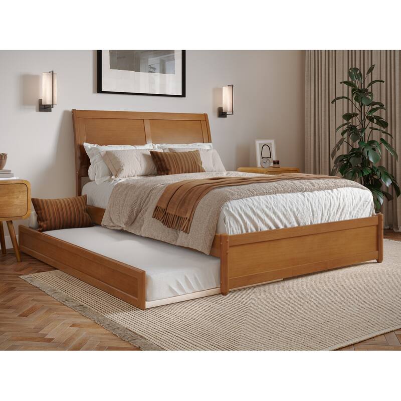 Andorra Platform Bed with Panel Footboard and Twin Trundle