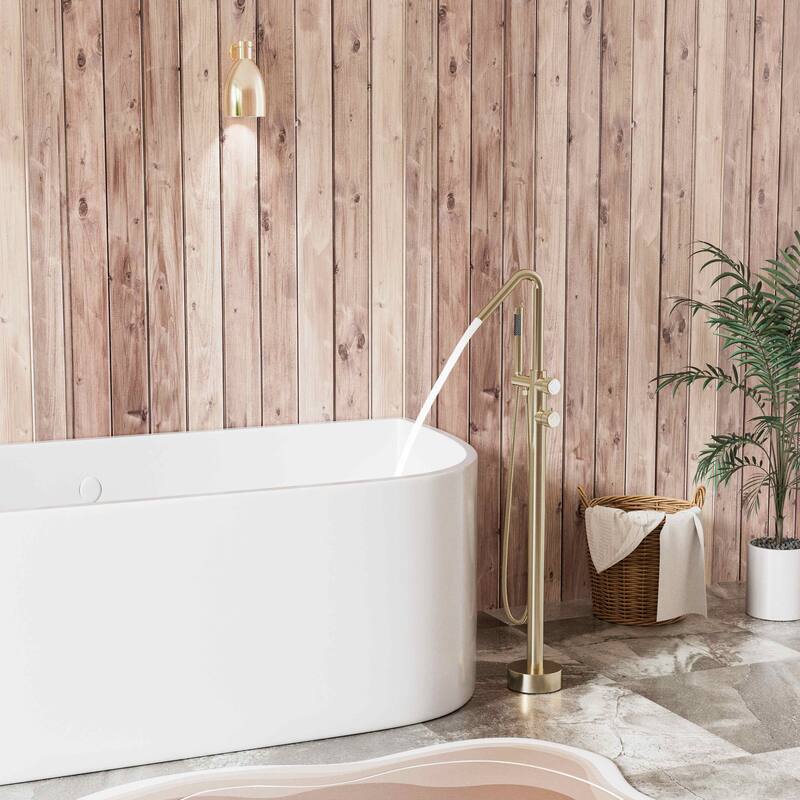 Modland Freestanding Thermostatic Bathtub Faucet with Hand Shower Outdoor 316 Stainless Steel