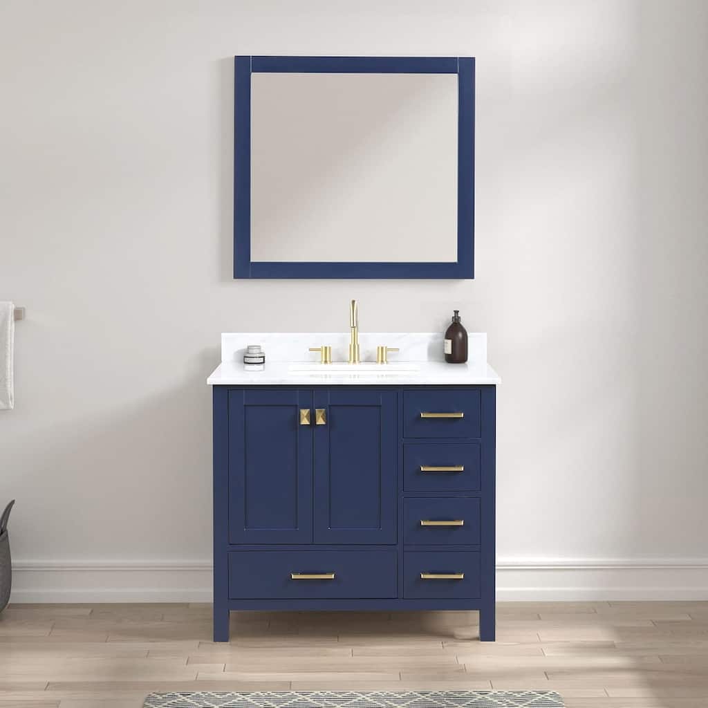 Blossom Geneva 36" Solid Wood Bathroom Vanity with Marble Top