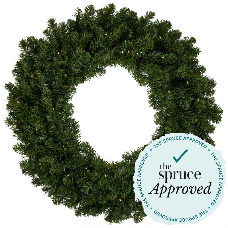 Pre-Lit Canadian Pine Commercial Christmas Wreath - 10' - Clear Lights