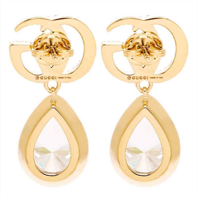 Gucci GG Marmont Crystal Drop Earrings