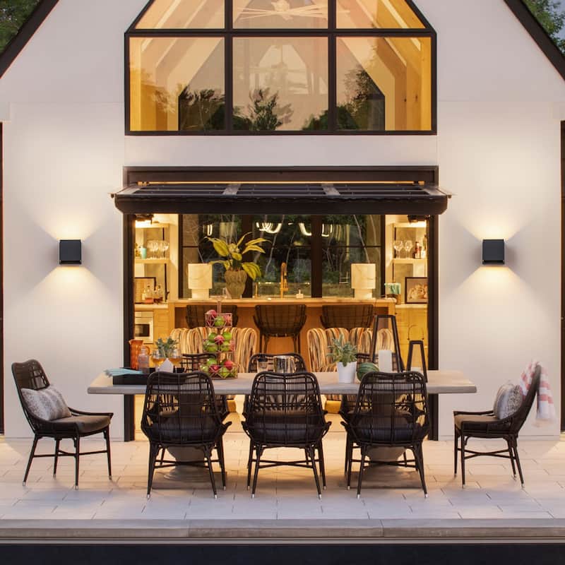 Modern Square 2-Light Wall Sconce Outdoor LED Wall Light - 5.4-in H x 5.4-in W x 5.7-in D