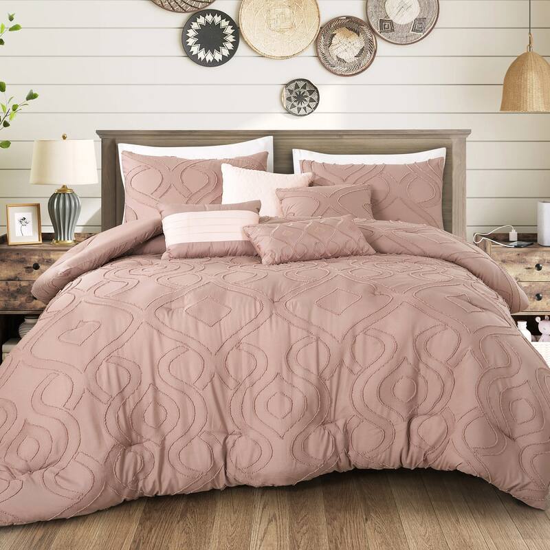 Wellco Inara Bedding Comforter Set Bed In A Bag ,7 Pieces - King