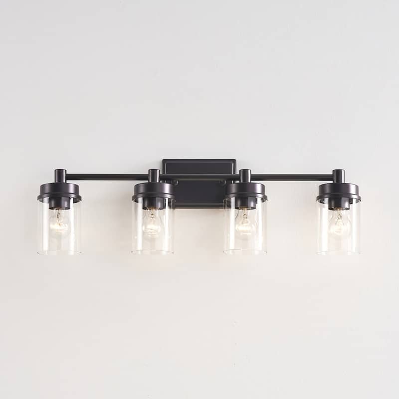 KAWOTI 4-light Modern Bathroom Vanity Light with Cylinder glass