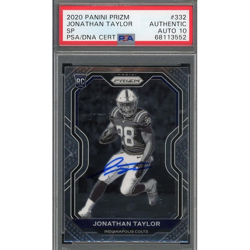 Jonathan Taylor 2020 Panini Prizm SP Signed Rookie Card #332 Auto PSA 10 A - 8'6" x 11'6"