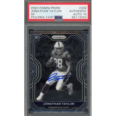 Jonathan Taylor 2020 Panini Prizm SP Signed Rookie Card #332 Auto PSA 10 A - 8'6" x 11'6"