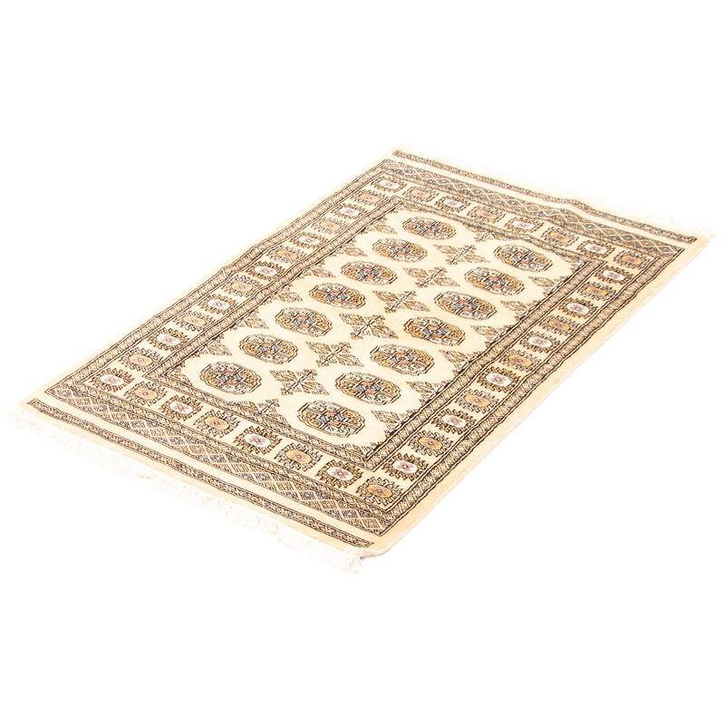 ECARPETGALLERY Hand-knotted Peshawar Bokhara Beige Wool Rug - 3'1 x 5'0