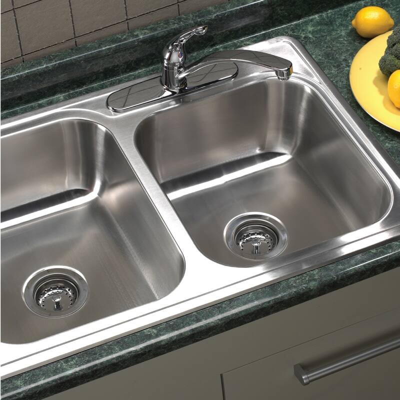 Houzer ISL-3322BS3-C Glowtone 33" Drop In Double Basin Stainless Steel - Stainless Steel