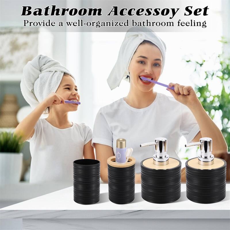 Bathroom Accessories Set with Trash Can - 1 x 1 x 1
