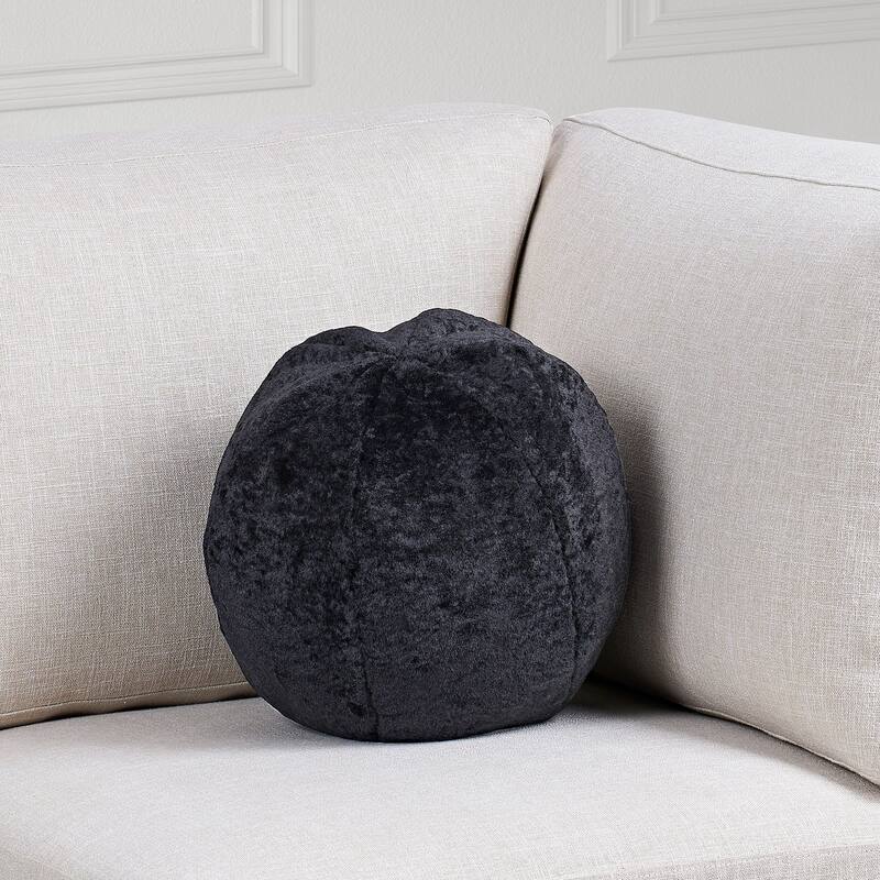 Solid Sphere Throw Pillow - 12" - Black