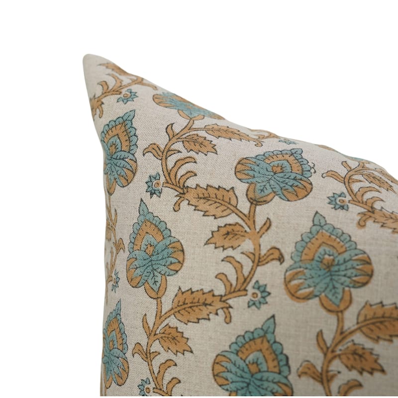 Linen Bohemian Block print pillow Cover Madhubala