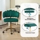 preview thumbnail 43 of 118, Velvet Home Office Desk Chair, Height Adjustable Task Chair, Armless Single Chair with Wheels, 360° Swivel Vanity Chair - N/A