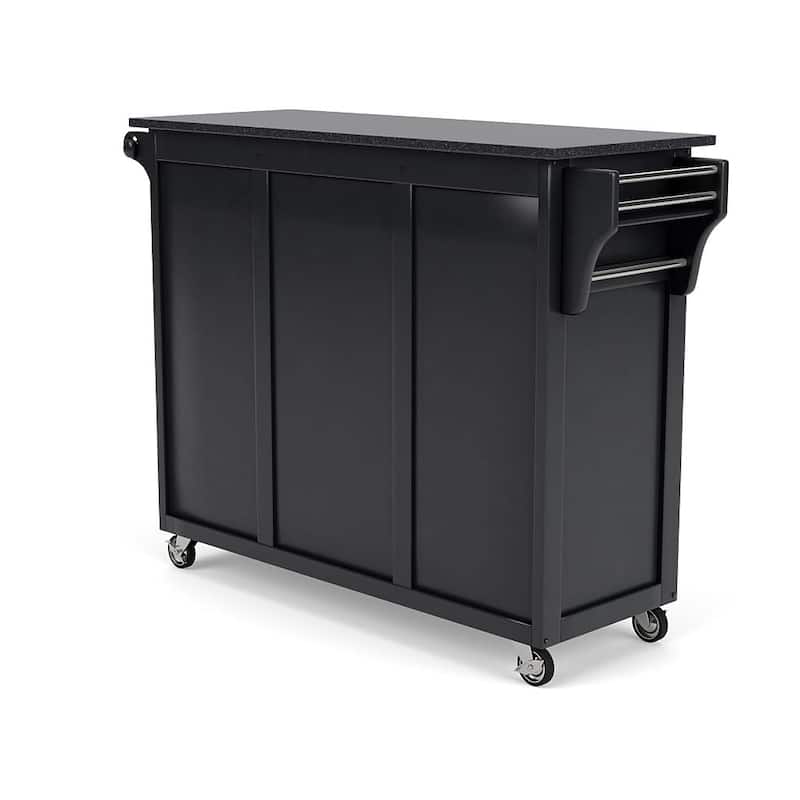 Homestyles Create-A-Cart Black Wood Kitchen Cart - 48" x 18" x 36"