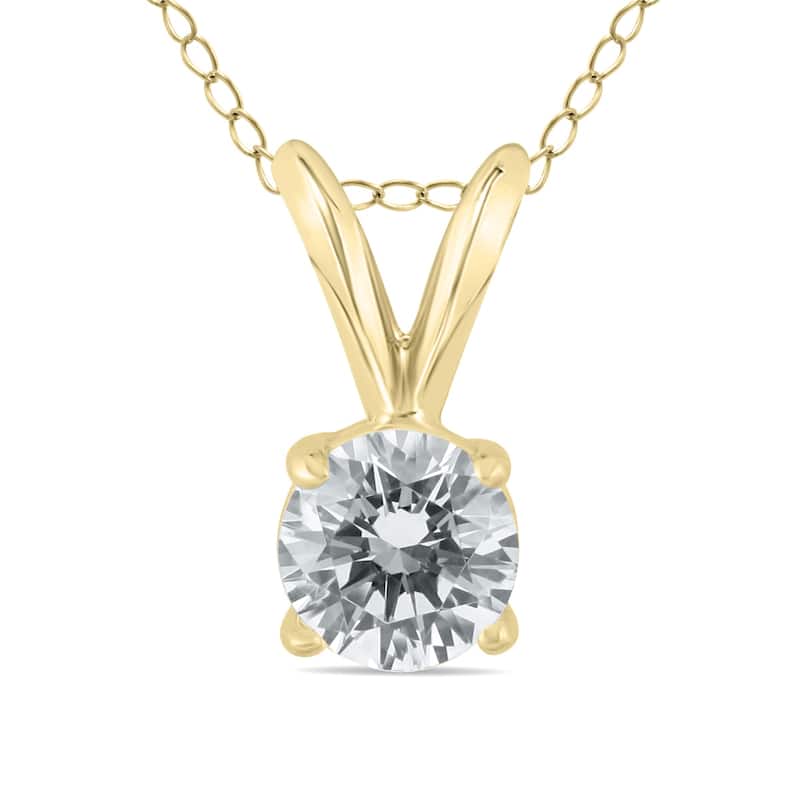 Marquee 1/2 Carat (H-I Color, SI1-SI2 Clarity) Certified Diamond Solitaire Pendant in 14K Yellow Gold