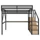 preview thumbnail 52 of 56, High Loft Bed Metal Bed Frame with Stairs Built-in Shelves and Wardrobe, Side Grid Rack, Light, Charging Station and Desk