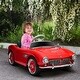 preview thumbnail 6 of 6, Electric Ride-On BMW 507 for Kids with Music, Seatbelt & Retractable Handle - Red