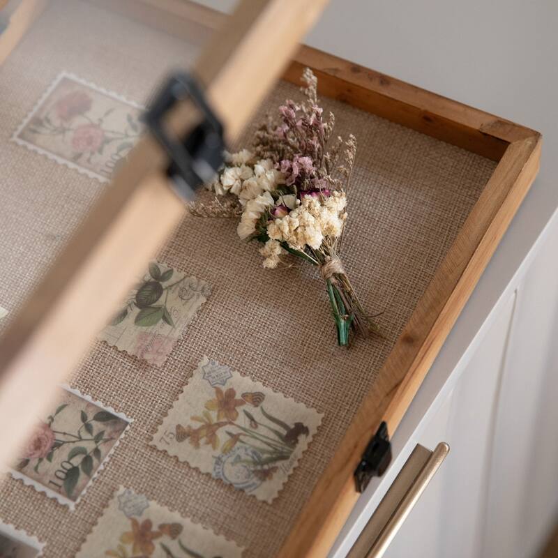 Solid Pine Shadow Display Case with Linen Liner
