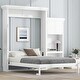 preview thumbnail 16 of 29, Queen Size Murphy Bed Folding Hideaway Wall Bed w/ Storage Shelves White - Queen
