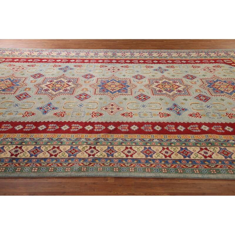 Geometric Kazak Large Oriental Area Rug Handmade Wool Carpet - 9'9" x 16'2"