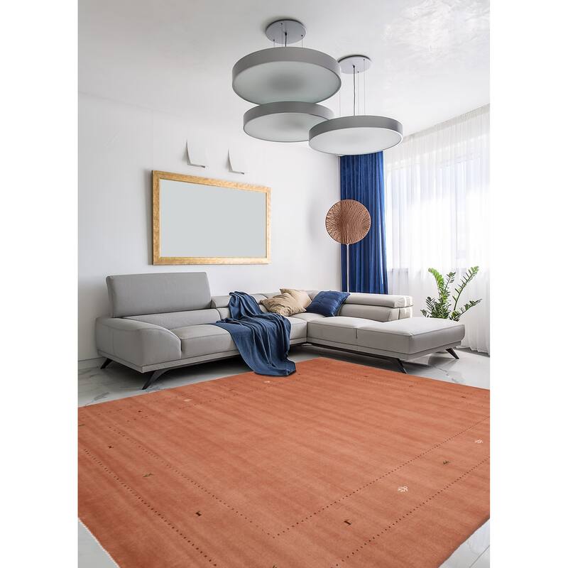 ECARPETGALLERY Hand Loomed Kashkuli Gabbeh Copper Wool Rug - 9'2 x 11'8