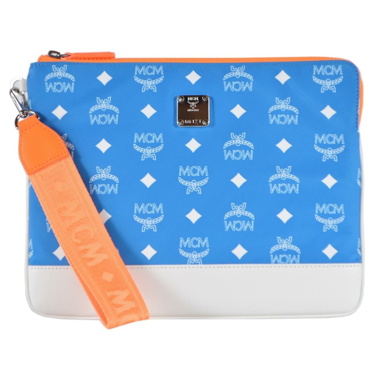 blue mcm purse