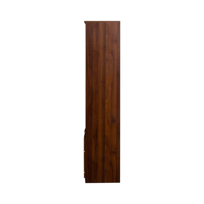 71" Tall Bookshelf with 2 Drawers & 4 Open Shelves, Modern Wood Bookcase with Storage Cabinet, Freestanding Display Bookshelves