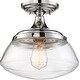 preview thumbnail 3 of 1, Kew 1-Light Semi Flush Polished Nickel - N/A