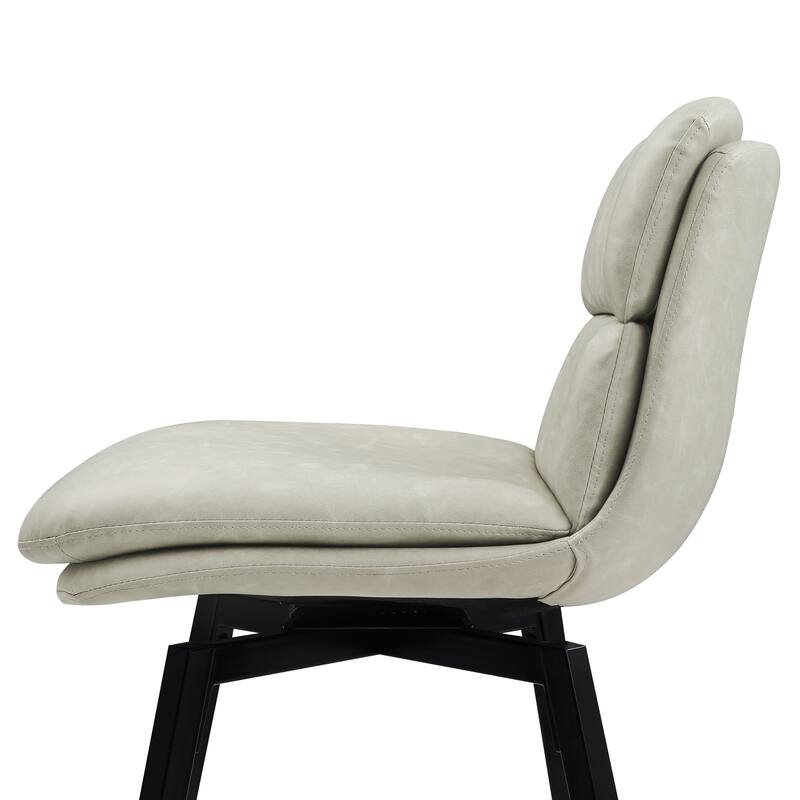 360°Swivel Bar Stools Set of 2/3/4, 26" H Seat Height with, Faux Leather Barstool for Kitchen Island and Home Bar Brown