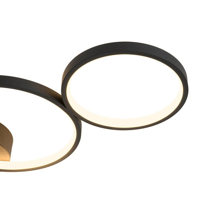 Minimalist 4 Ring Dimmable LED Semi Flush Mount Light 35 in 3000K