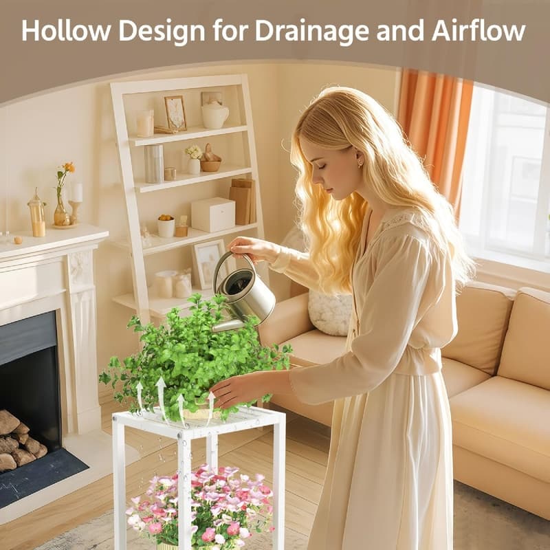 3 Tier Black Metal Plant Stand - 11.6 x 10.8 x 33.7 inches