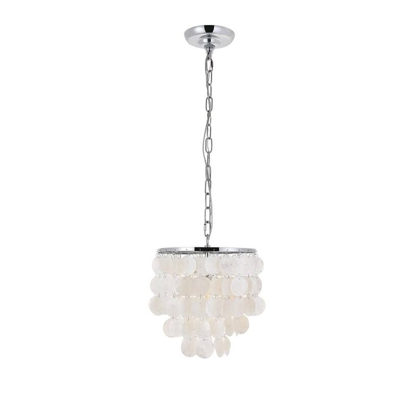 Selene Shell/ Brass 1-light Pendant