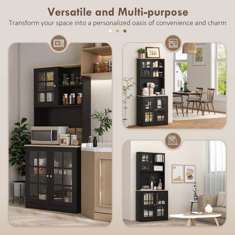 72" Freestanding Kitchen Pantry Cabinet