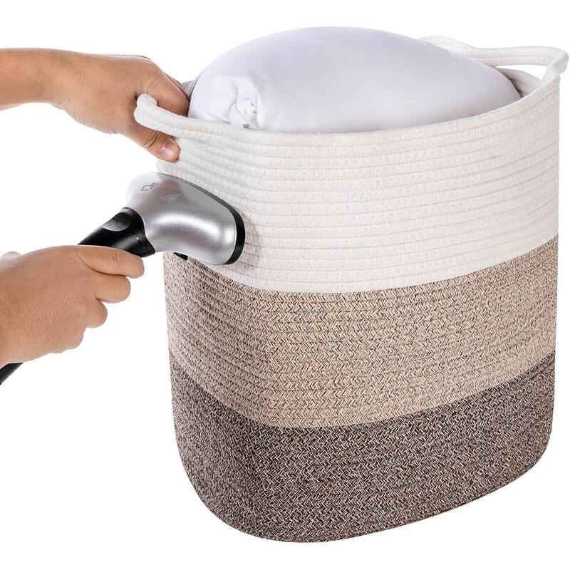 Storage Baskets for Clothes Fabric Cotton Rope Storage Basket with Handles - 14"L x 11"W x 14"H