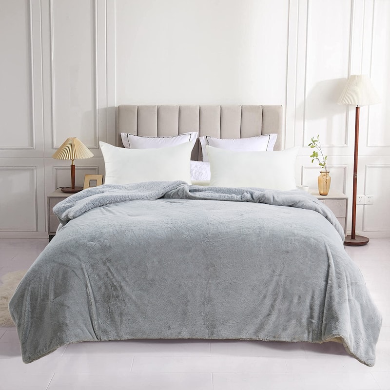 Home Soft Things Solid FauxFur Sherpa Bed blanket