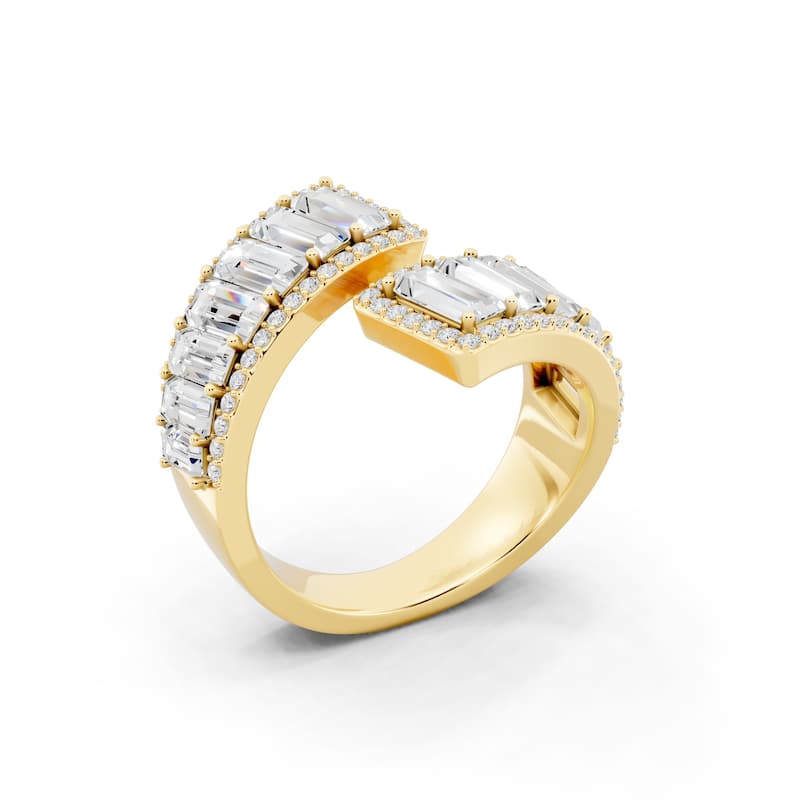 Auriya 14k Gold 3ctw Baguette Lab Grown Diamond Fashion Ring (E-F VS)