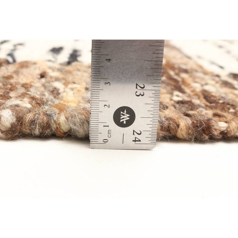 ECARPETGALLERY Braid weave Sienna Cream Wool Rug - 5'5 x 7'7