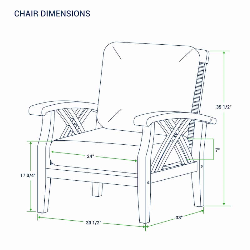 Cambridge Casual Carmel Teak Patio Club Chair with Cushion